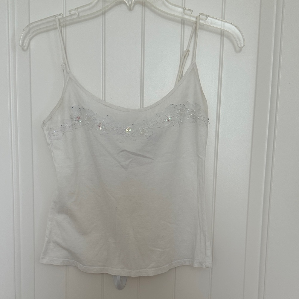 Pre- owned sequins Elegant White Women's Top- XS
